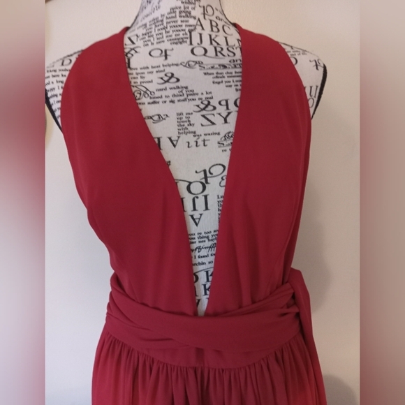 BEC & BRIDGE Elegant Red Halter Maxi Dress Size 6 - Picture 4 of 12